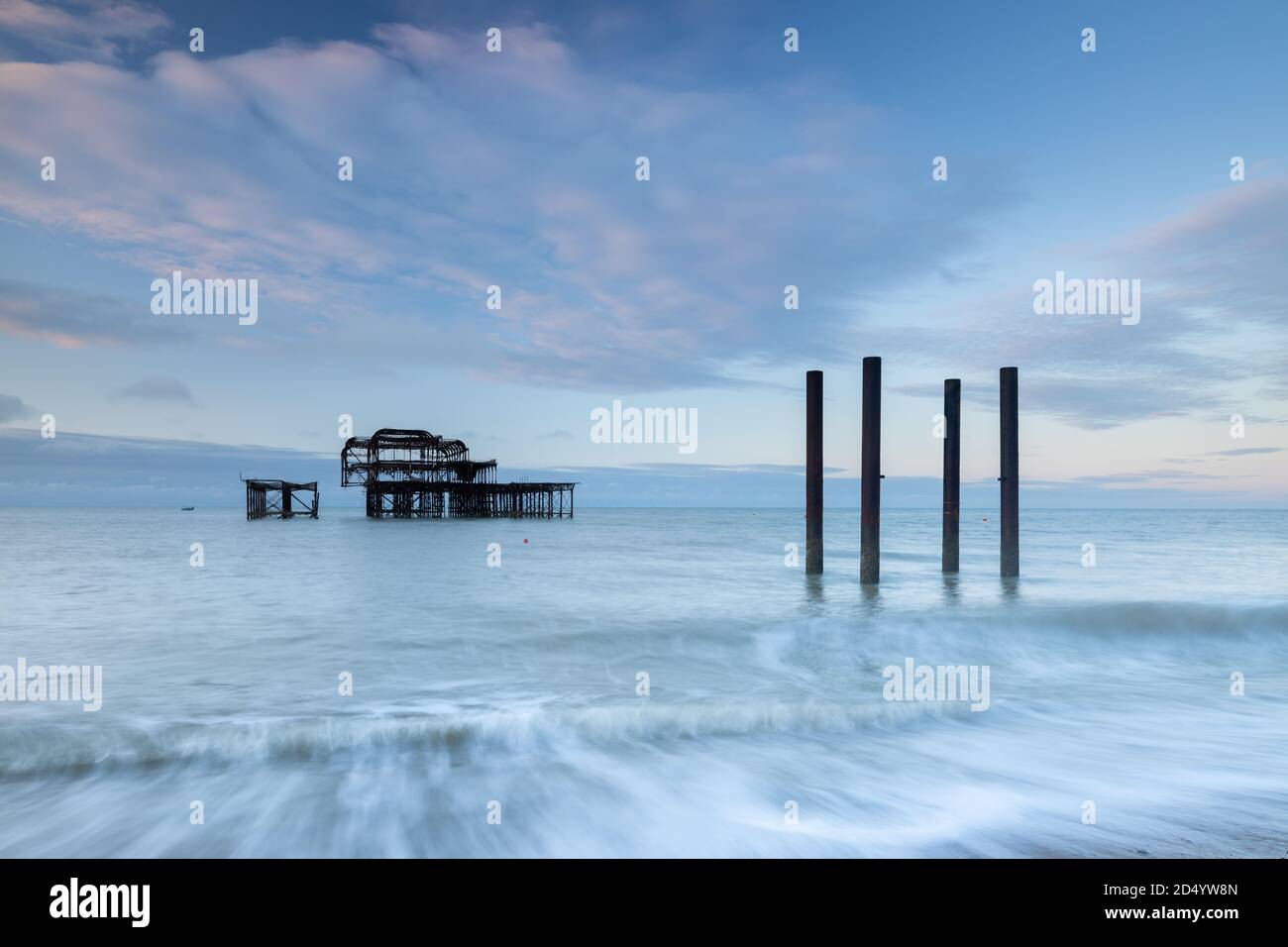 Los restos de Brighton's West Pier. Brighton, East Sussex, Reino Unido Foto de stock