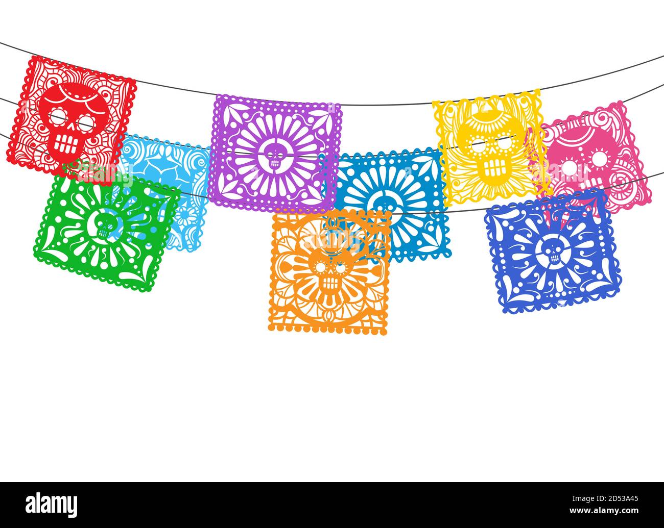 Mexican papel picado paper flag Imágenes vectoriales de stock - Alamy