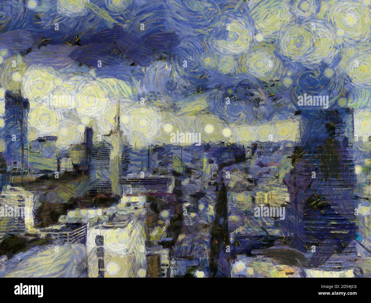Panorama de la ciudad de Bangkok las ilustraciones crean un estilo  impresionista de pintura Fotografía de stock - Alamy