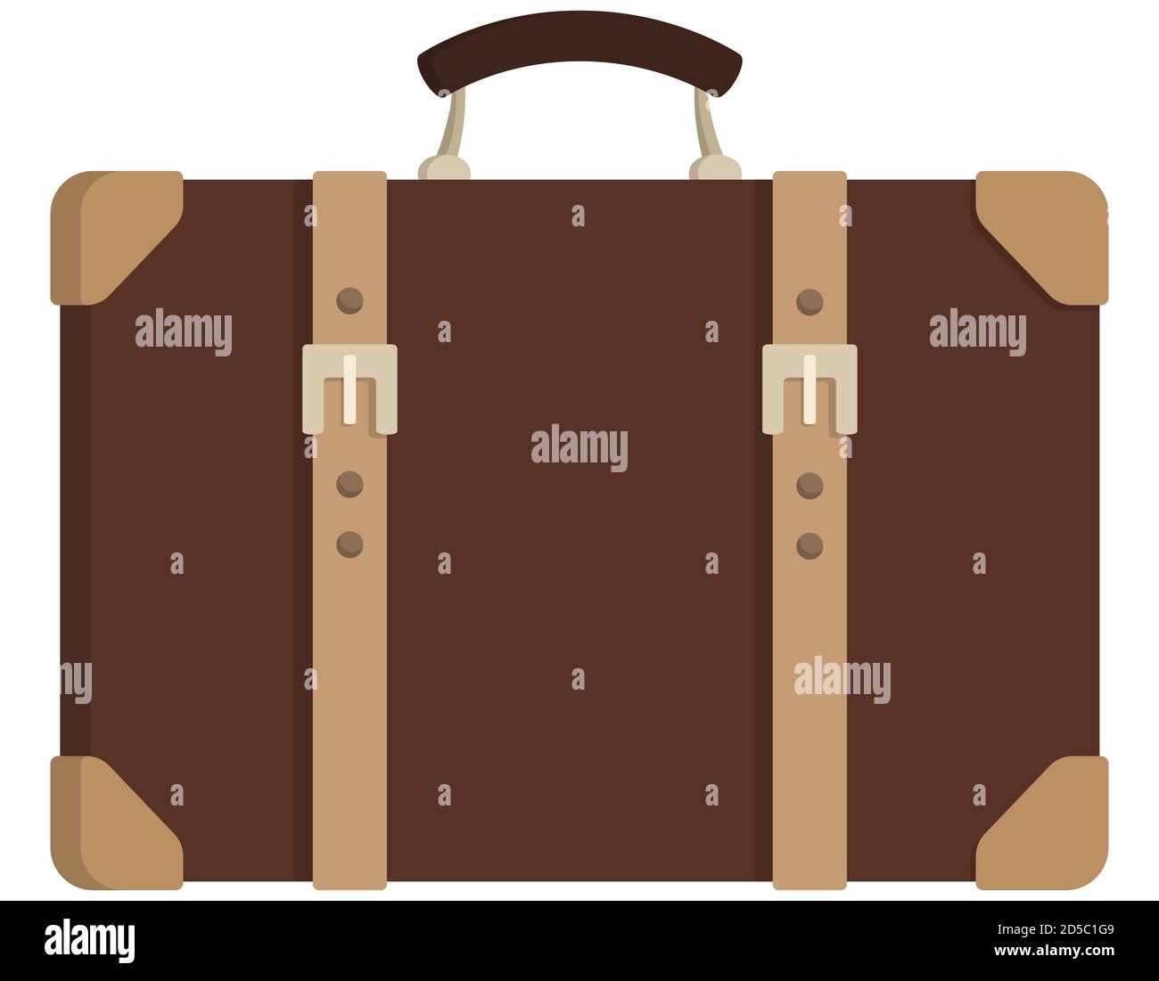 Maleta de cuero vintage. Bolsa de viaje en estilo de dibujos animados  Imagen Vector de stock - Alamy