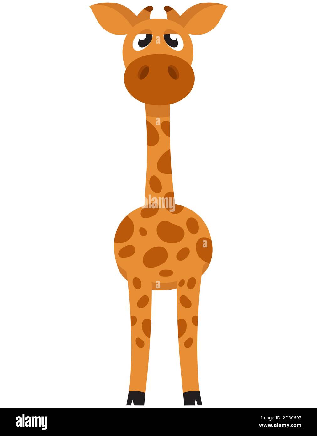 Jirafa En Cartoon Estilo Plano Ilustracion Vectorial Sobre Fondo De Color Imagen Vector De Stock Alamy