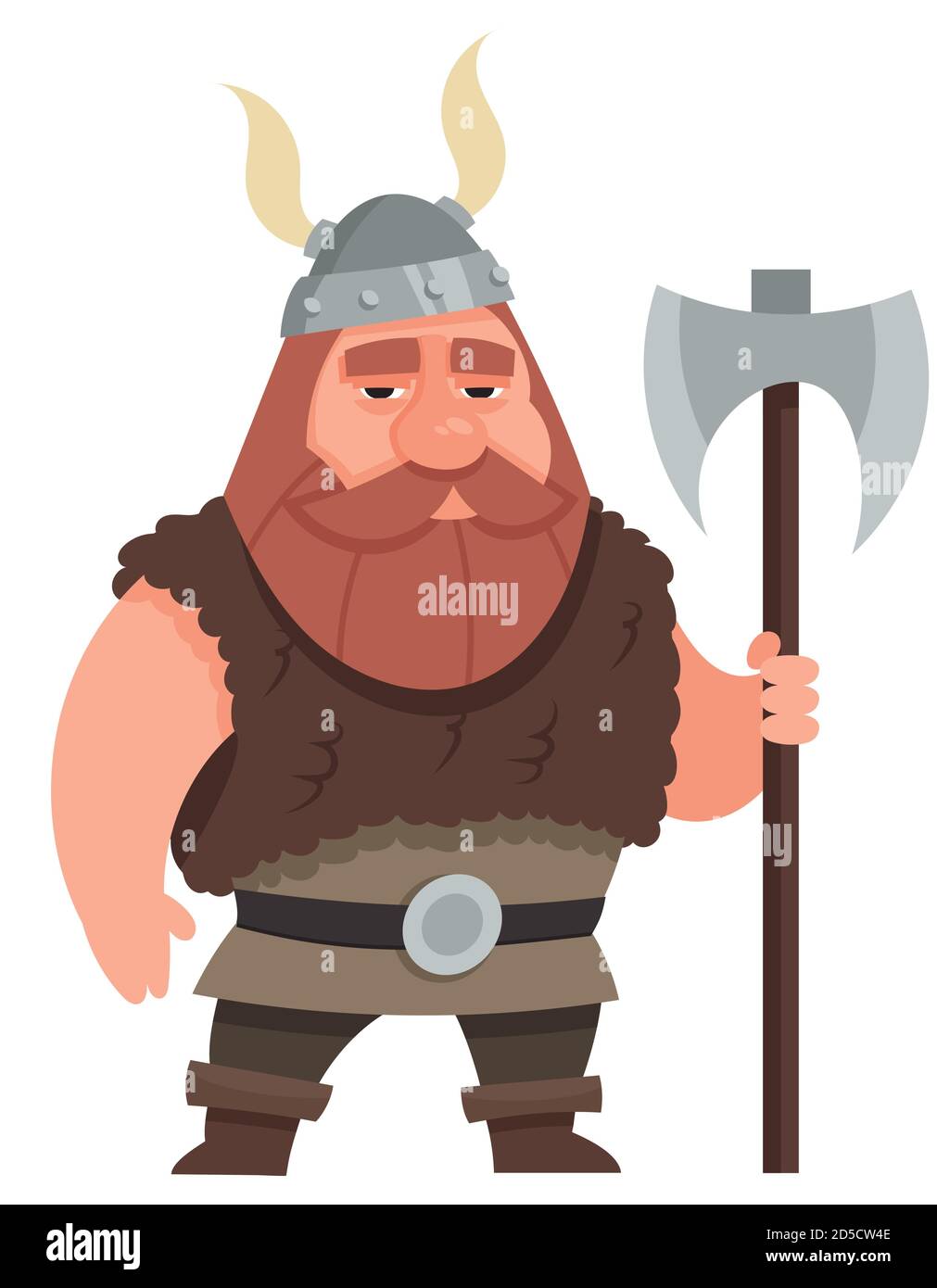 Vikingo sosteniendo hacha. Personaje masculino en estilo de dibujos  animados Imagen Vector de stock - Alamy