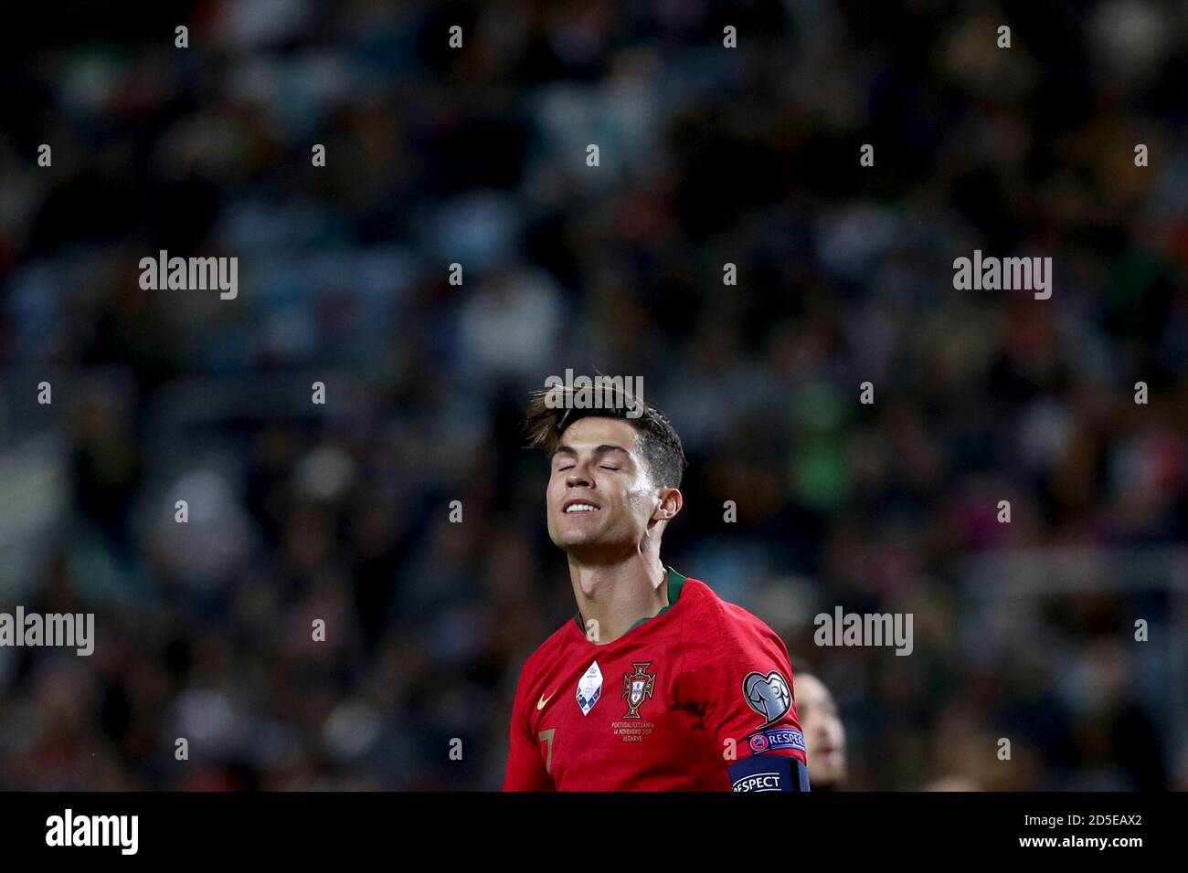 Faro, Portugal. octubre de 2020. La estrella portuguesa de fútbol Cristiano Ronaldo ha obtenido resultados positivos para COVID-19, informó la Federación PortugalÃ•s de Fútbol en un comunicado en Lisboa, Portugal,