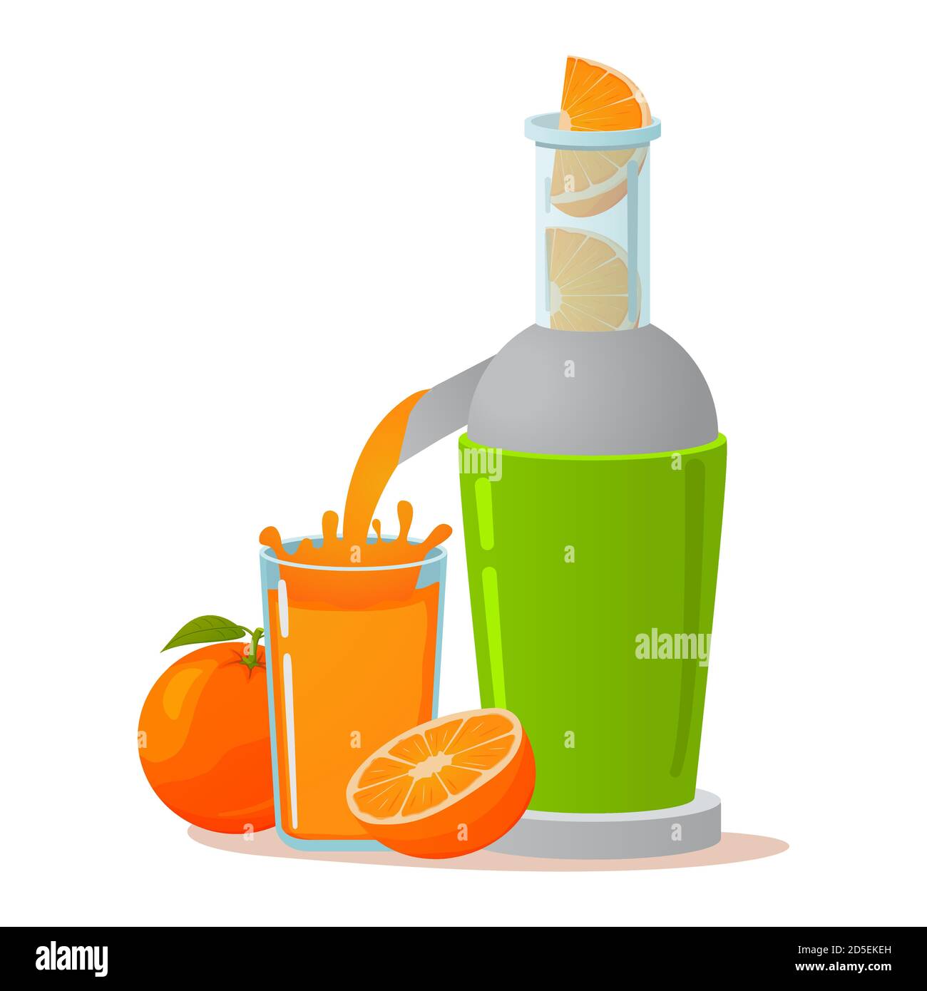 Licuadora eléctrica. Zumo de naranja fresco. Un concepto para el estilo