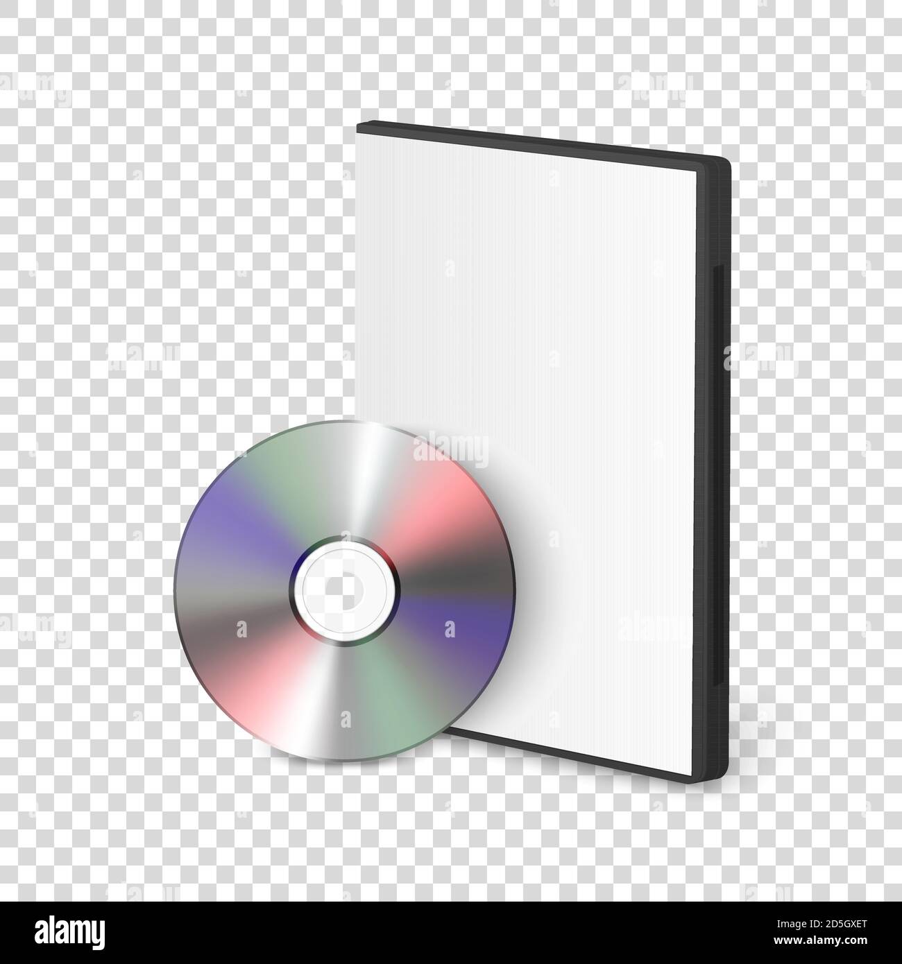 Vector 3d realista en blanco CD, DVD con cubierta Caja conjunto primer  plano aislado sobre fondo transparente. Plantilla de diseño. Espacio de  copia de embalaje de CD. Frontal Imagen Vector de stock -