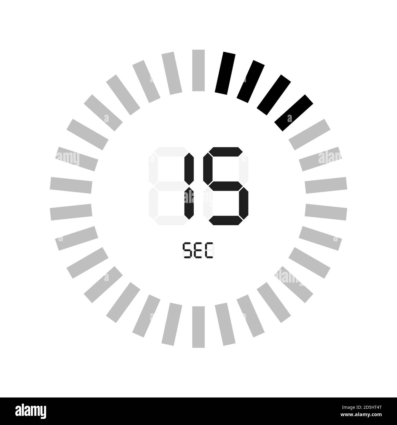 Los 15 segundos, icono de vector cronómetro, temporizador digital. Reloj y  reloj, temporizador, símbolo de cuenta atrás Imagen Vector de stock - Alamy