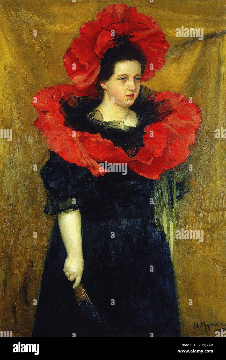 Murashko Oleksandr - Retrato de Olga Prakhova (Poppy) - Ruso Escuela - siglo XIX Foto de stock