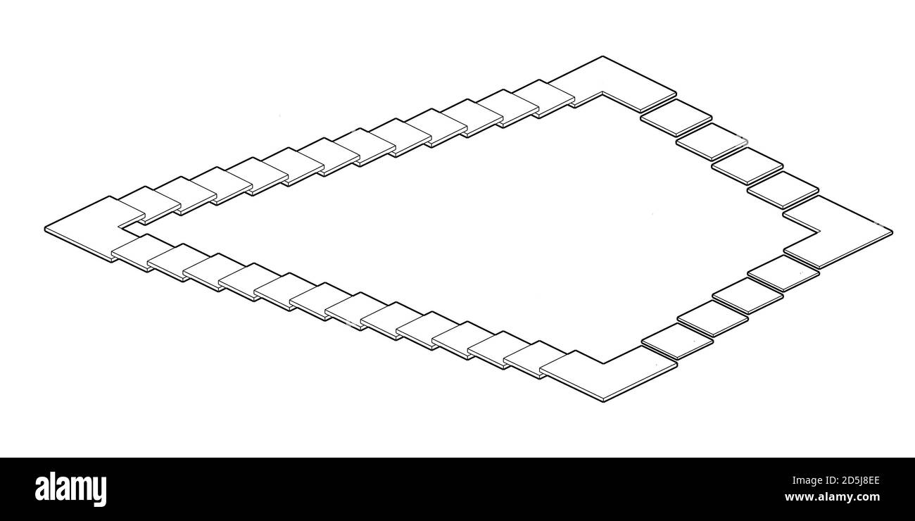 Escalera de Penrose con aterrizaje Inter Flight Foto de stock