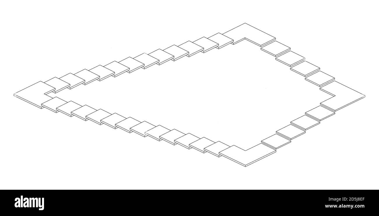 Escalera de Penrose con aterrizaje Inter Flight Foto de stock