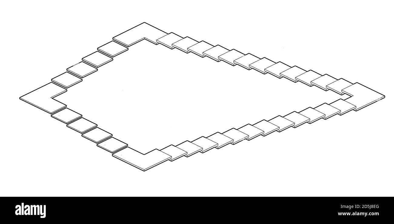 Escalera de Penrose con aterrizaje Inter Flight Foto de stock