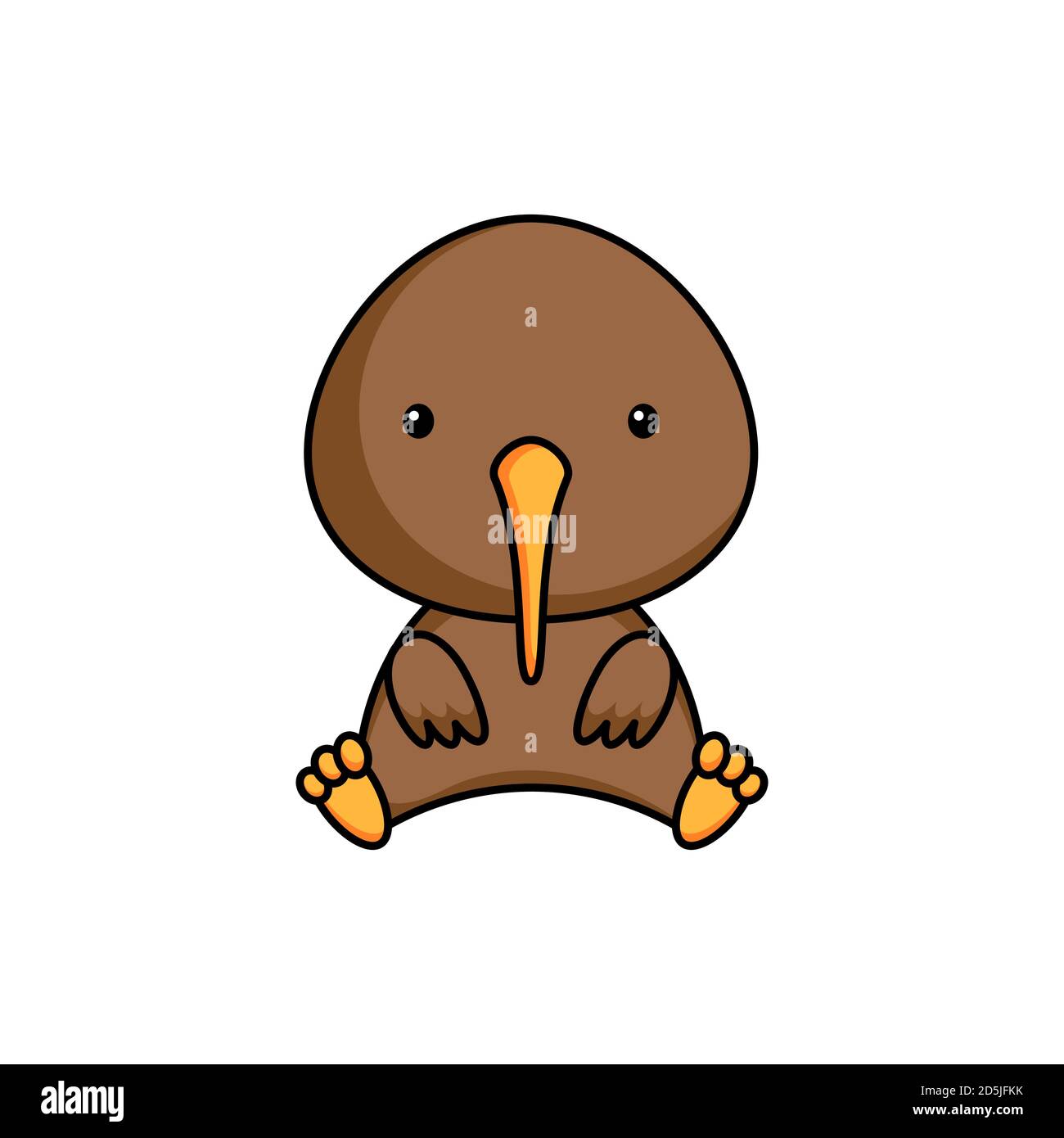 Lindo icono de kiwi de negocios sobre fondo blanco. Mascota dibujos animados  animal diseño de personaje de álbum, álbum de recortes, tarjeta de  felicitación, invitación, volante, pegatina Imagen Vector de stock -