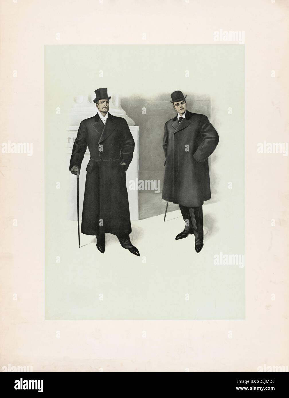 Ilustración retro de la moda masculina. Nueva York, EE.UU. 1900 Foto de stock