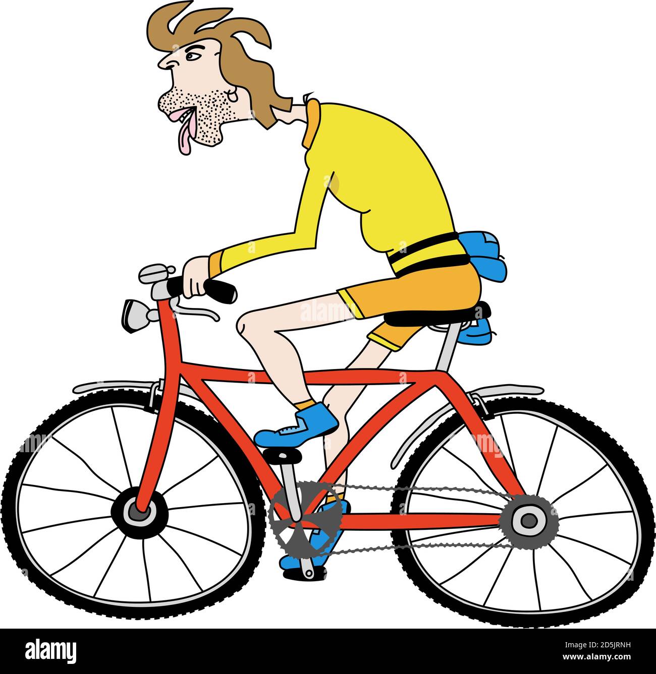 Ilustración de dibujos animados vectoriales editables de un hombre en bicicleta Ilustración del Vector