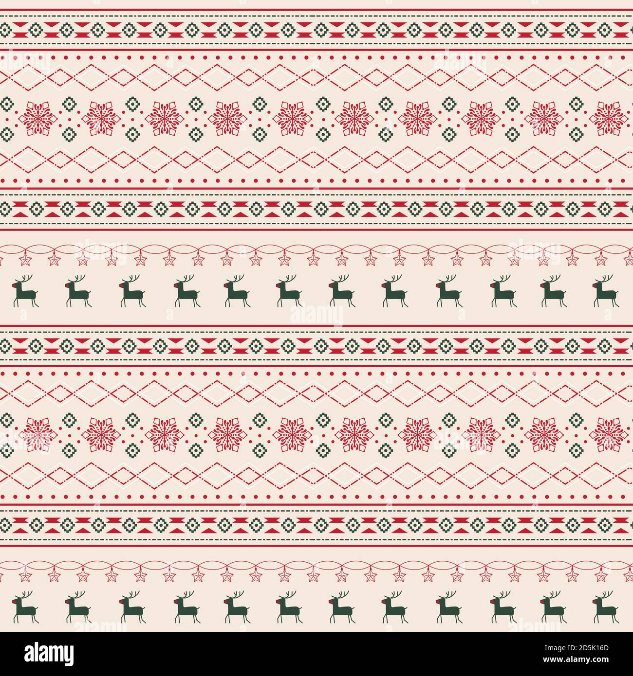 Suéter de renos y copos de nieve de Navidad sin costuras sobre fondo beige Ilustración del Vector