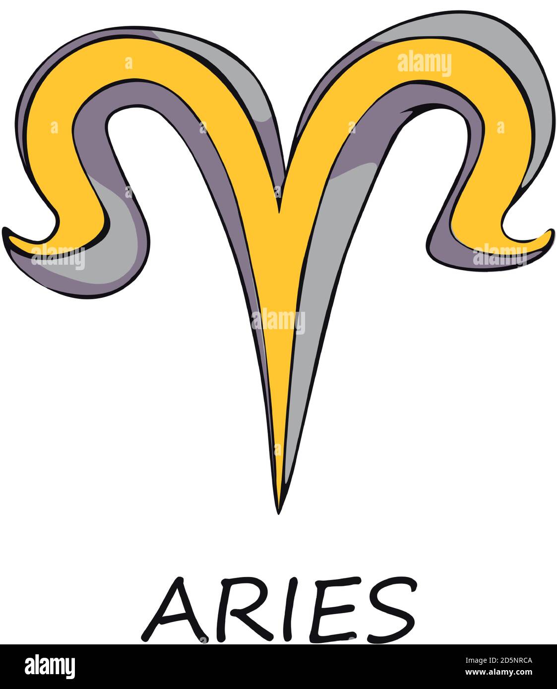 Signo del zodiaco Aries plano dibujo vectorial de dibujos animados Imagen  Vector de stock - Alamy