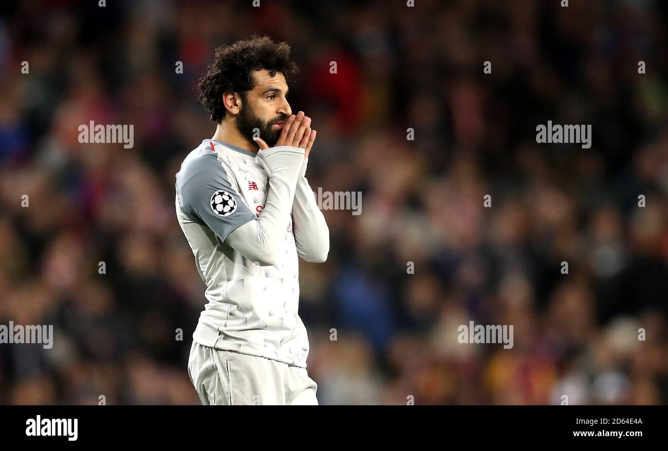 Mohamed Salah de Liverpool parece abatido Foto de stock