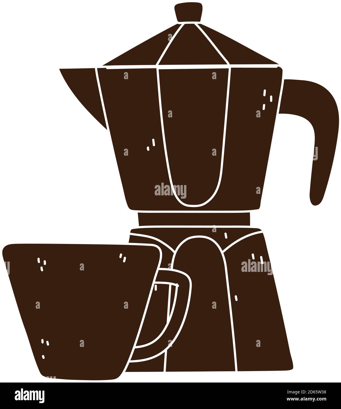métodos de preparación del café, moka maceta y taza de café vector  ilustración silueta estilo icono Imagen Vector de stock - Alamy
