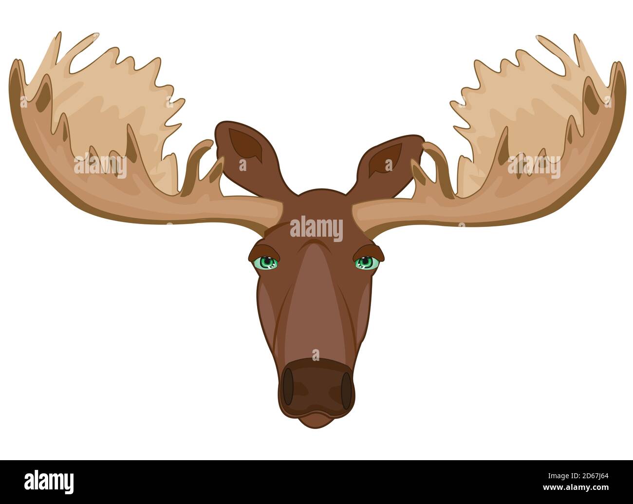 Cabeza de la vida silvestre alce con mayor cuerno Imagen Vector de stock -  Alamy