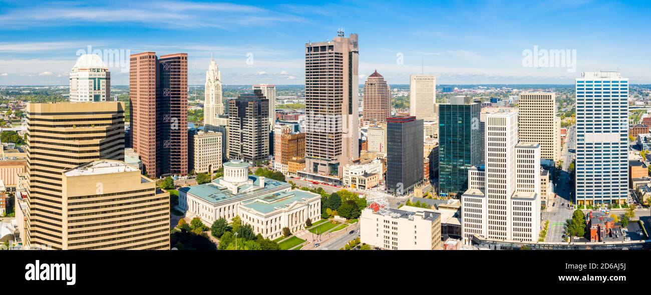 Panorama aéreo de Columbus, Ohio Foto de stock
