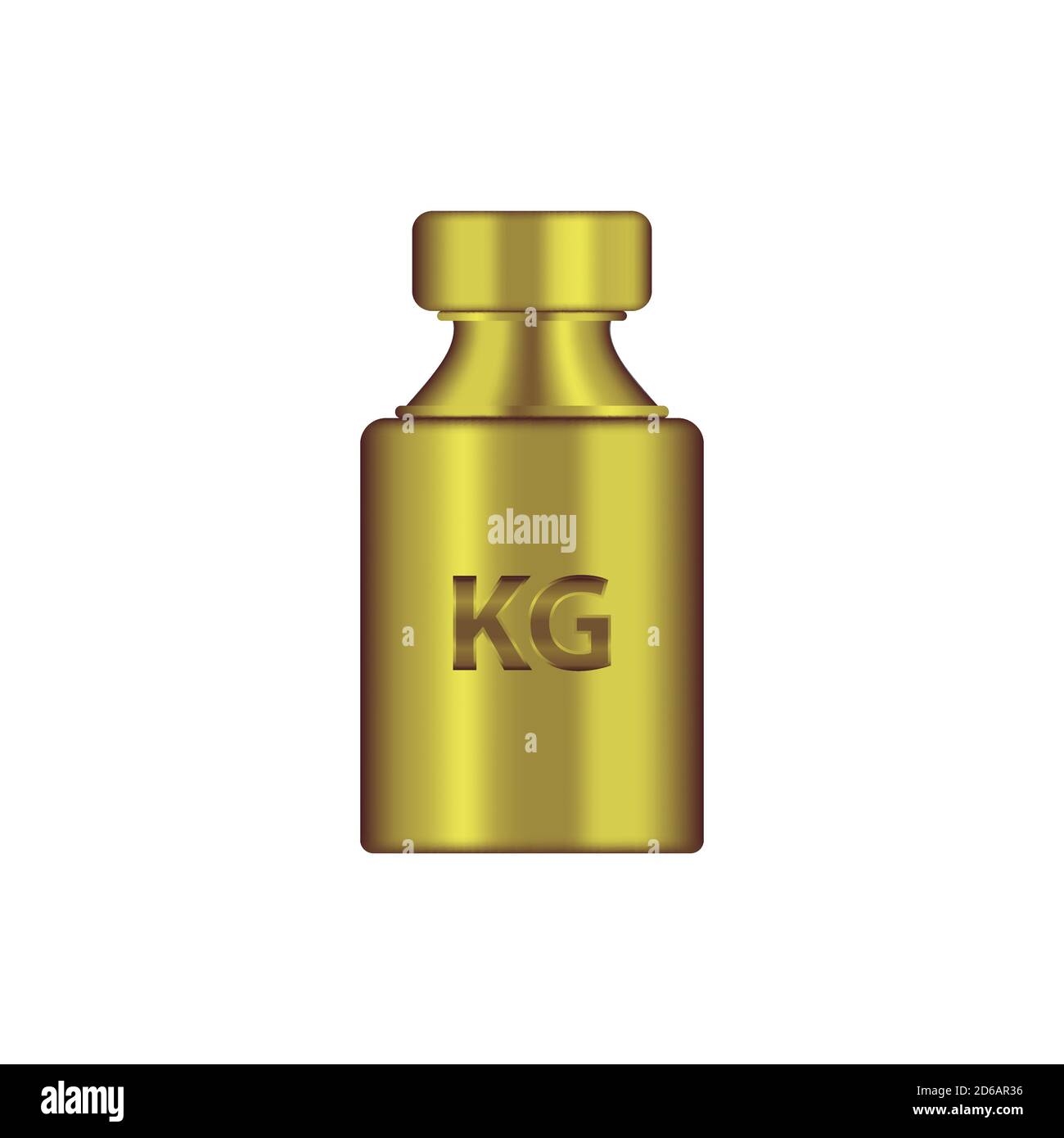 Kg peso masa metal dorado vector realista Ilustración del Vector