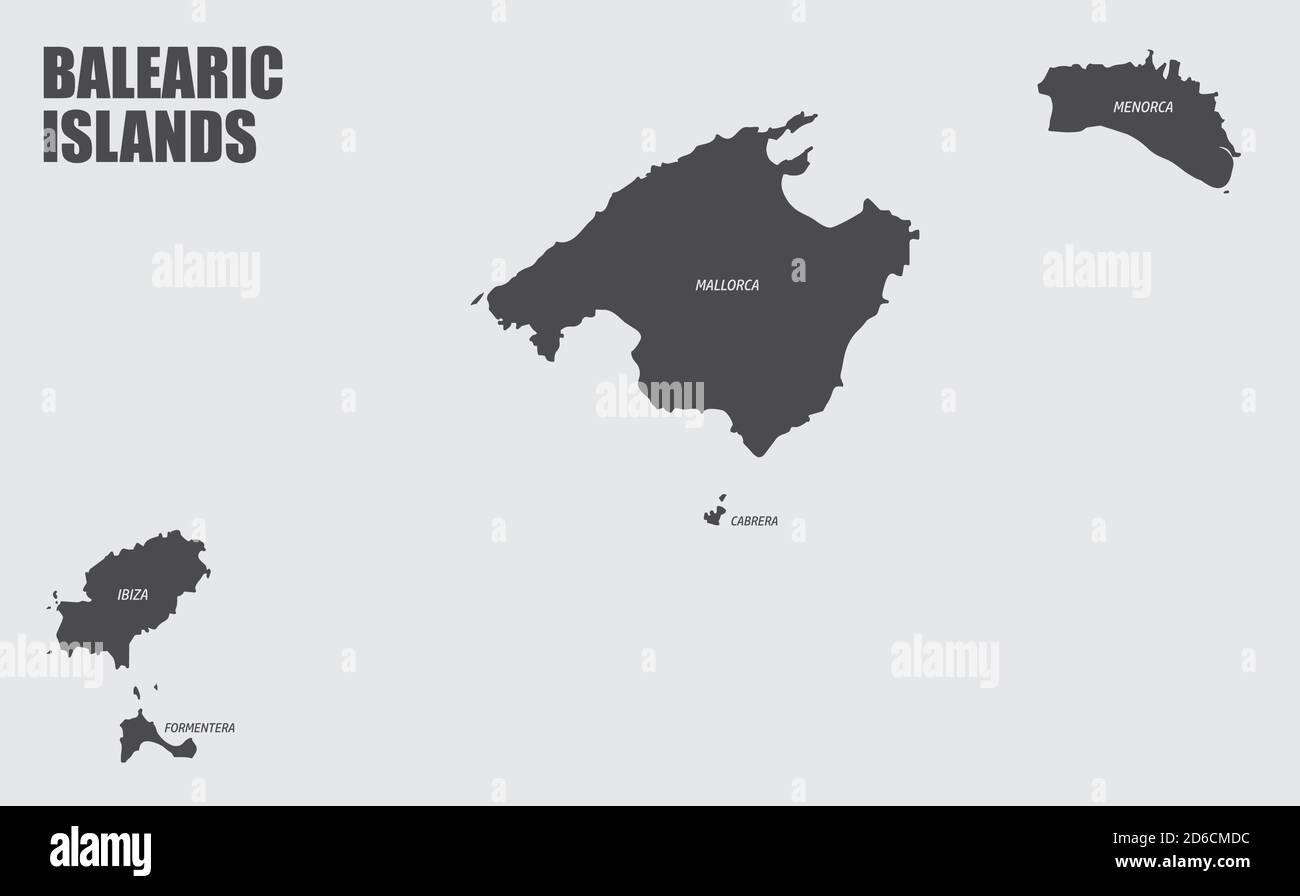 Mapa de la región de las Islas Baleares Ilustración del Vector