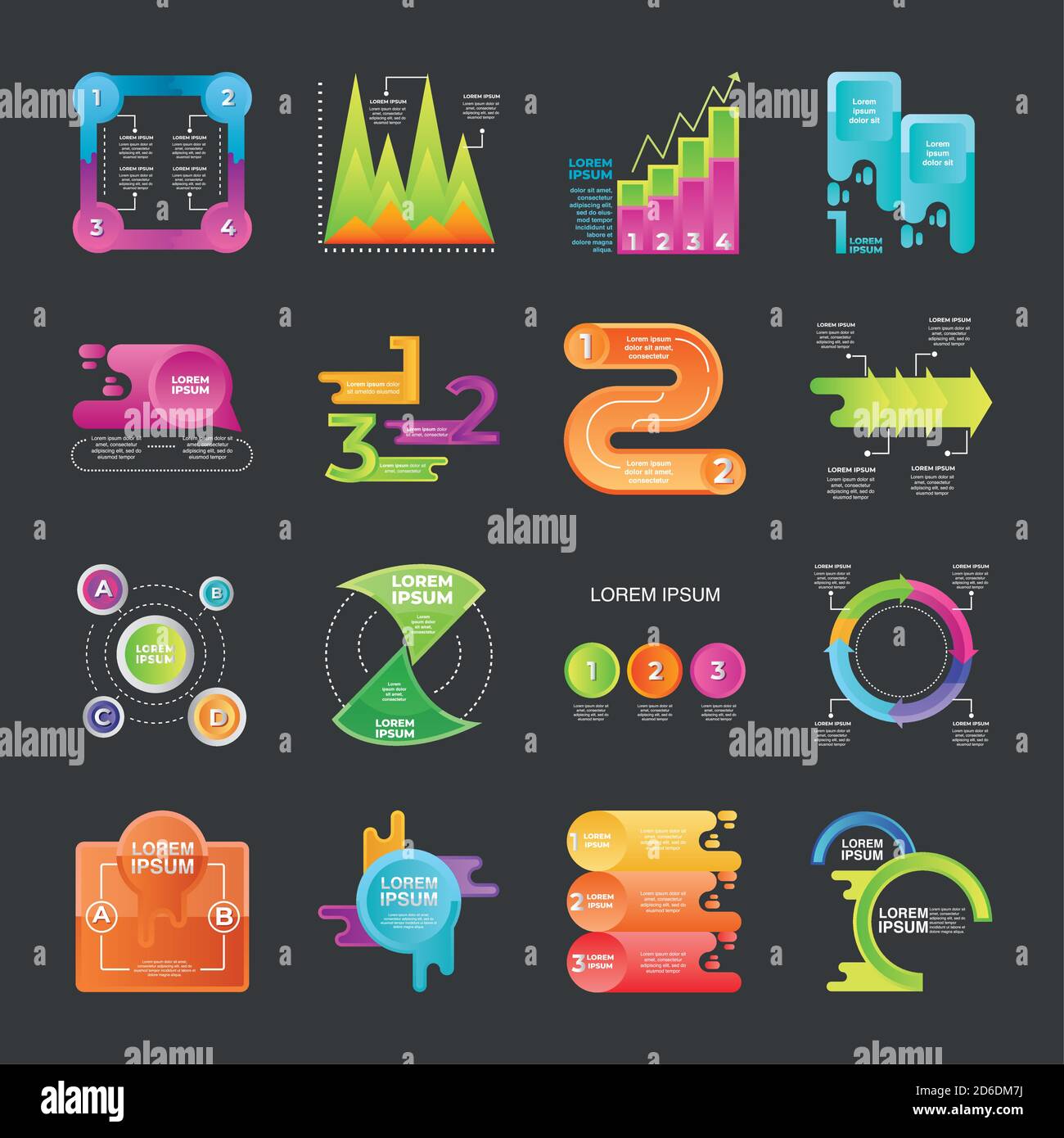 diagramas de flujo de trabajo infográficos, gráficos de línea de tiempo