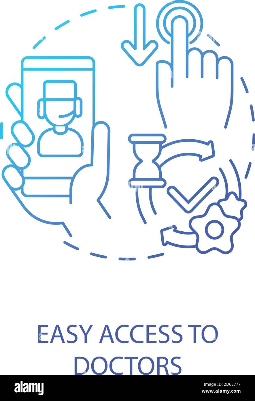 Fácil acceso a los médicos concepto icono Imagen Vector de stock - Alamy