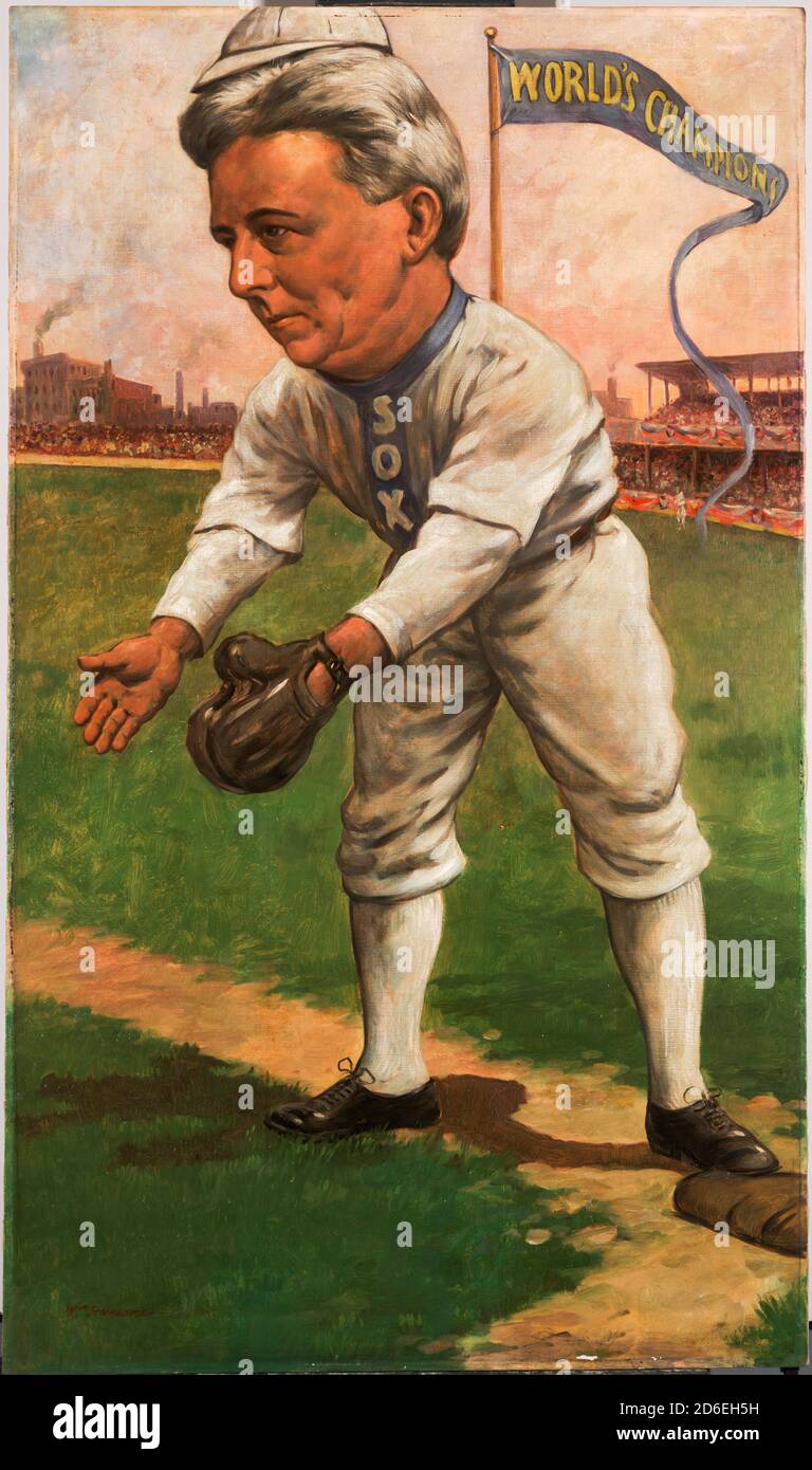 Caricatura de Charles Albert Comiskey (1859-1931) en un uniforme de béisbol  de los Chicago White Sox. Óleo sobre lienzo por William Herman Schmedtgen  Fotografía de stock - Alamy