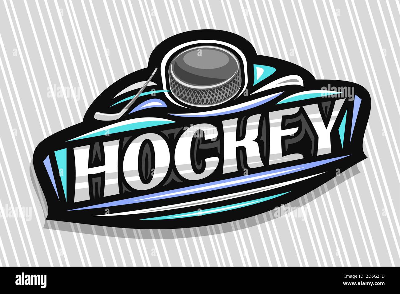 Vector logo para el deporte de hockey sobre hielo, emblema moderno con