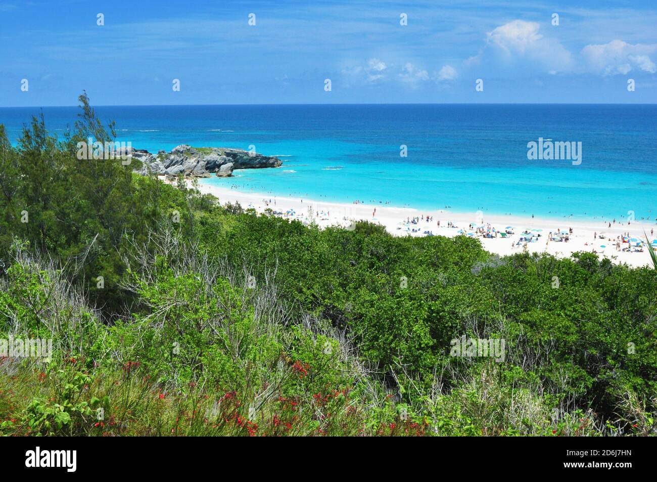 Horseshoe Beach, una de las playas más famosas de la Isla de las Bermudas Foto de stock