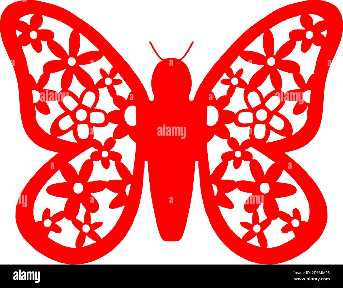 Gráfico vectorial de una mariposa en rojo Ilustración del Vector