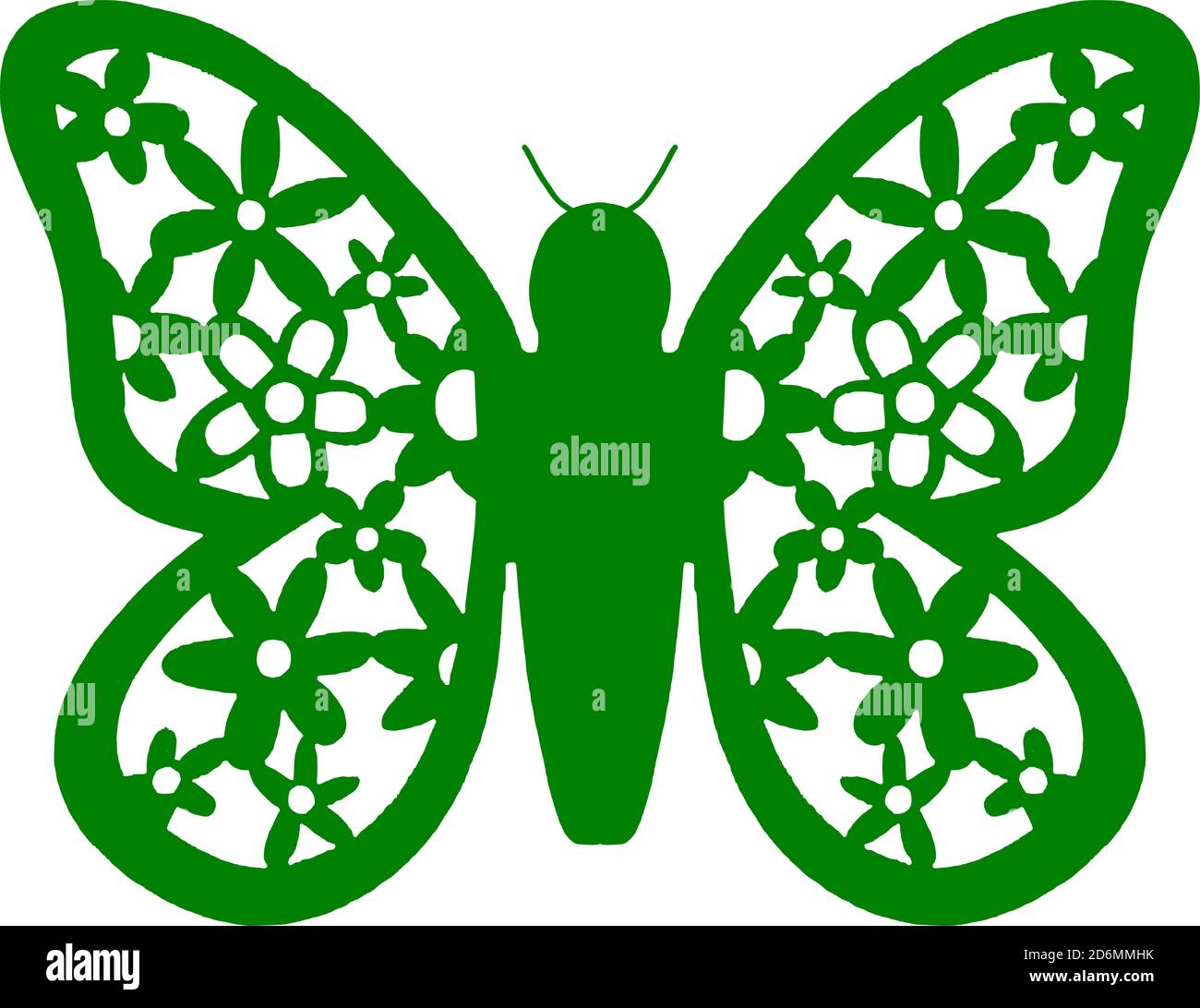 Gráfico vectorial de una mariposa en verde Ilustración del Vector