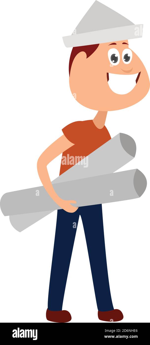 Hombre con fondos de pantalla, ilustración, vector sobre fondo blanco  Imagen Vector de stock - Alamy