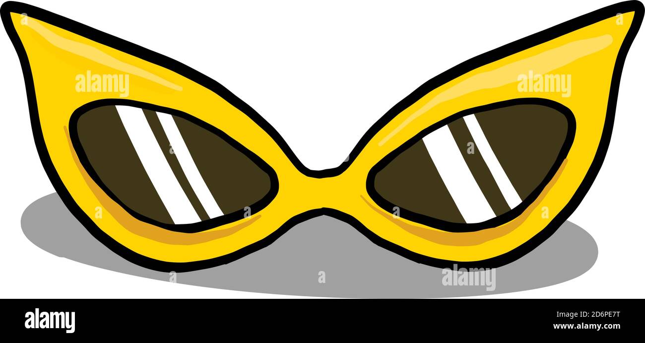 Gafas de sol amarillas raras ilustraci n vector sobre fondo