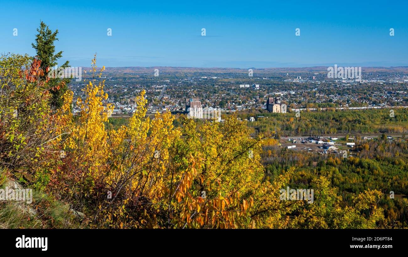 El mirador del Monte McKay sobre Thunder Bay, Ontario, Canadá. Foto de stock
