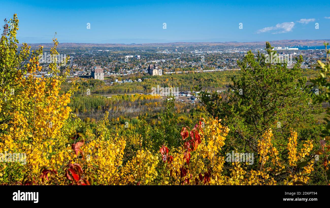 El mirador del Monte McKay sobre Thunder Bay, Ontario, Canadá. Foto de stock