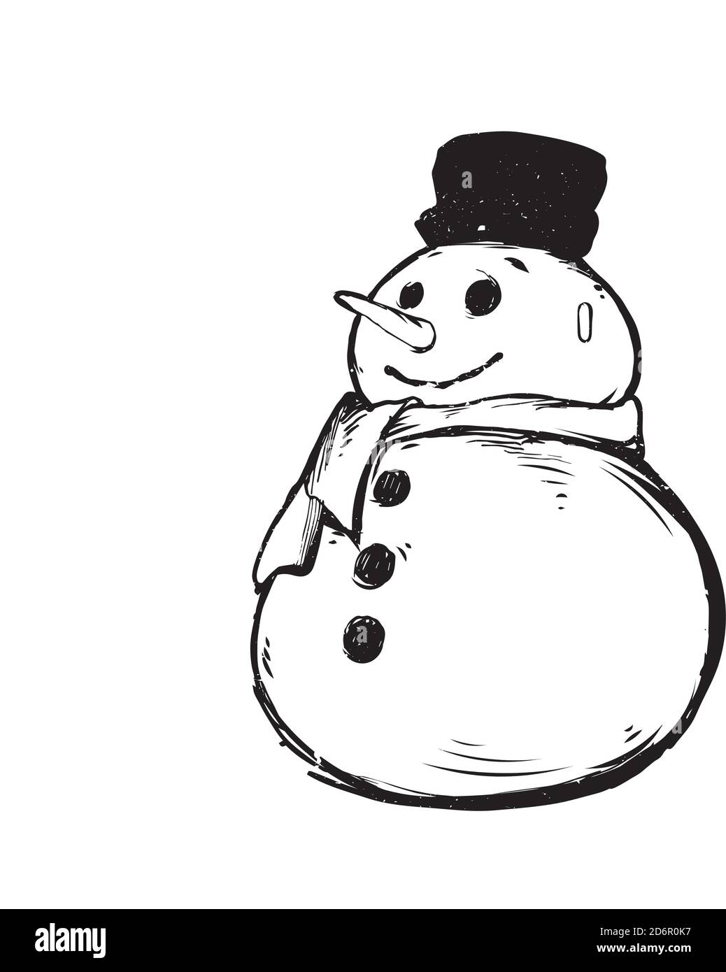 Divertido muñeco de nieve de dibujos animados aislado sobre fondo blanco Ilustración del Vector