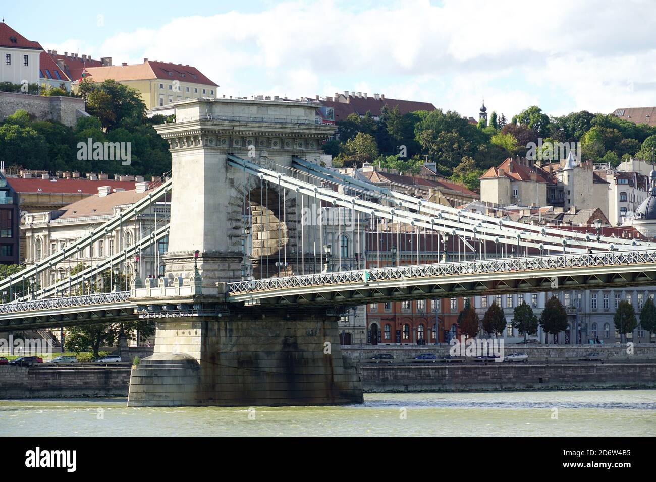 Puente de la cadena Széchenyi, Budapest, Hungría, Magyarország, Europa Foto de stock