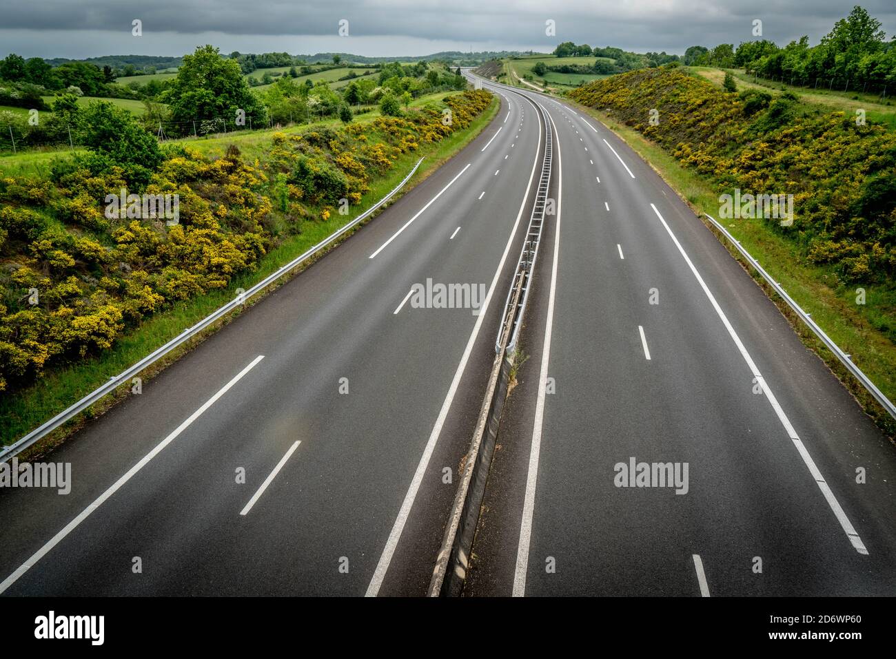 Autopista, Lot, Francia. Foto de stock