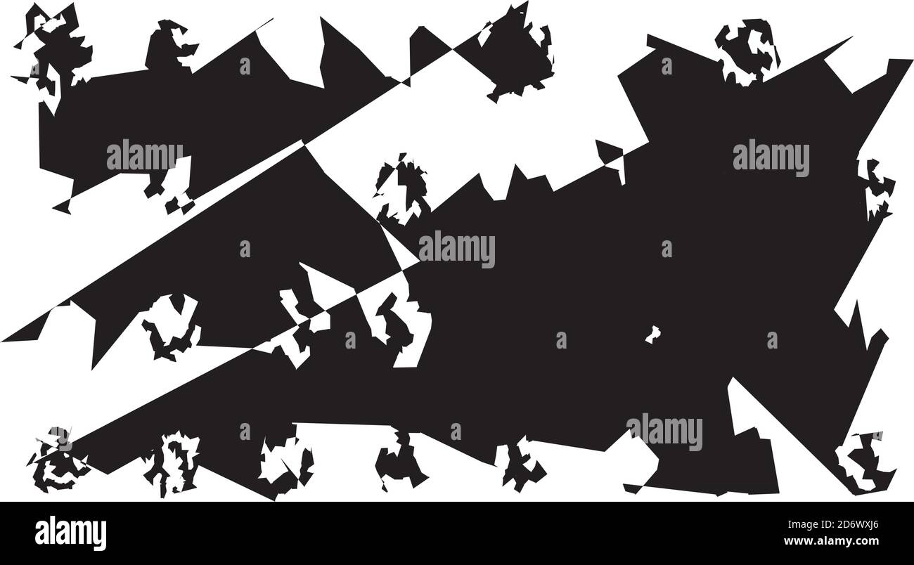 Formas extrañas, extrañas generadas al azar. Gráfico abstracto asimétrico Ilustración vectorial. Ilustración del Vector