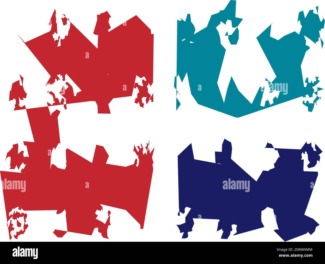 Formas extrañas, extrañas generadas al azar. Gráfico abstracto asimétrico Ilustración vectorial. Ilustración del Vector