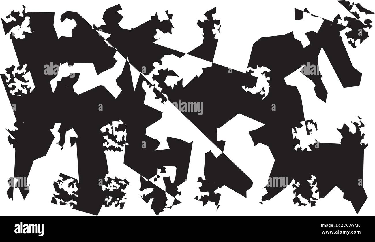 Formas extrañas, extrañas generadas al azar. Gráfico abstracto asimétrico Ilustración vectorial. Ilustración del Vector