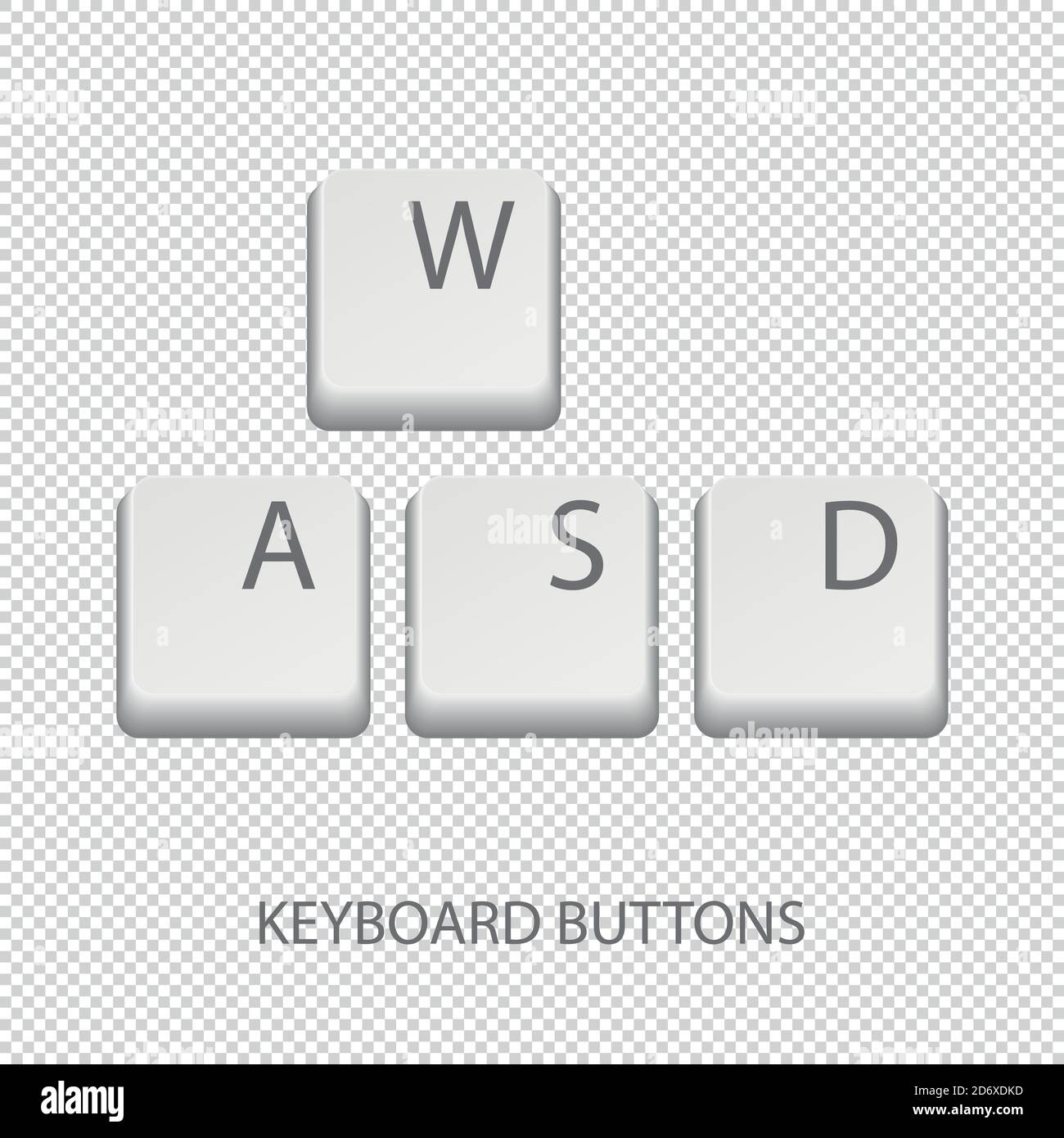 Botones del teclado W A S D - Ilustraciones vectoriales aisladas Sobre ...