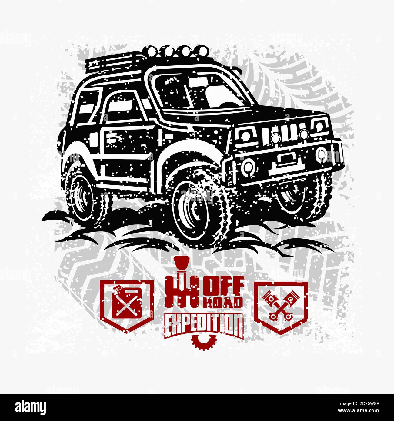 COCHE fuera de carretera - camioneta 4x4 SUV Ilustración del Vector