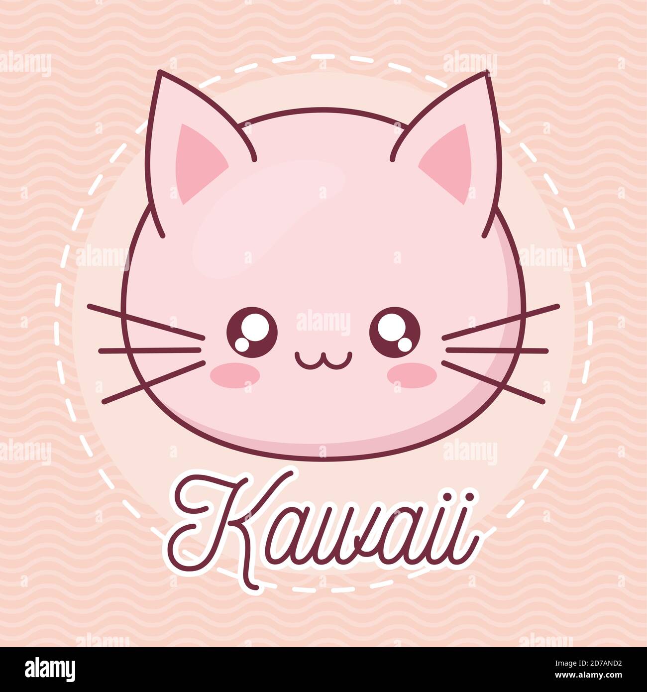 Kawaii gato animal dibujos animados vector diseño Imagen Vector de stock -  Alamy