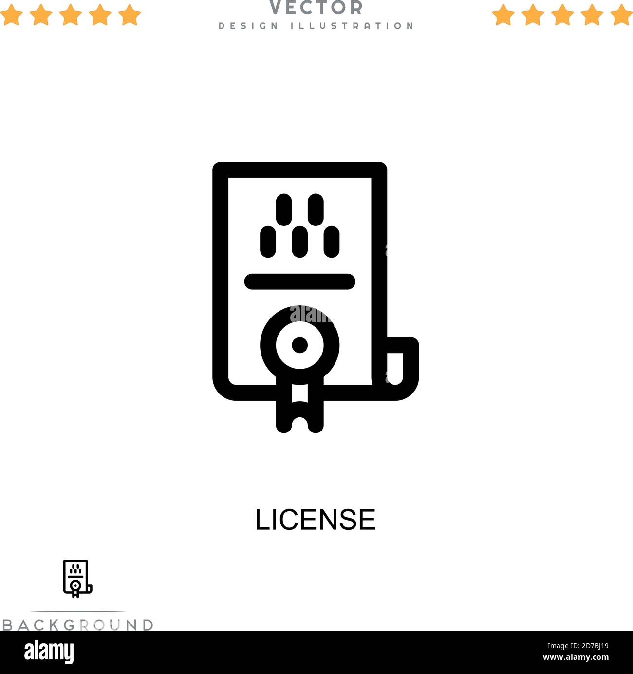 Icono de licencia. Elemento simple de la colección de disrupciones digitales. Icono de licencia de línea para plantillas, infografías y mucho más Ilustración del Vector