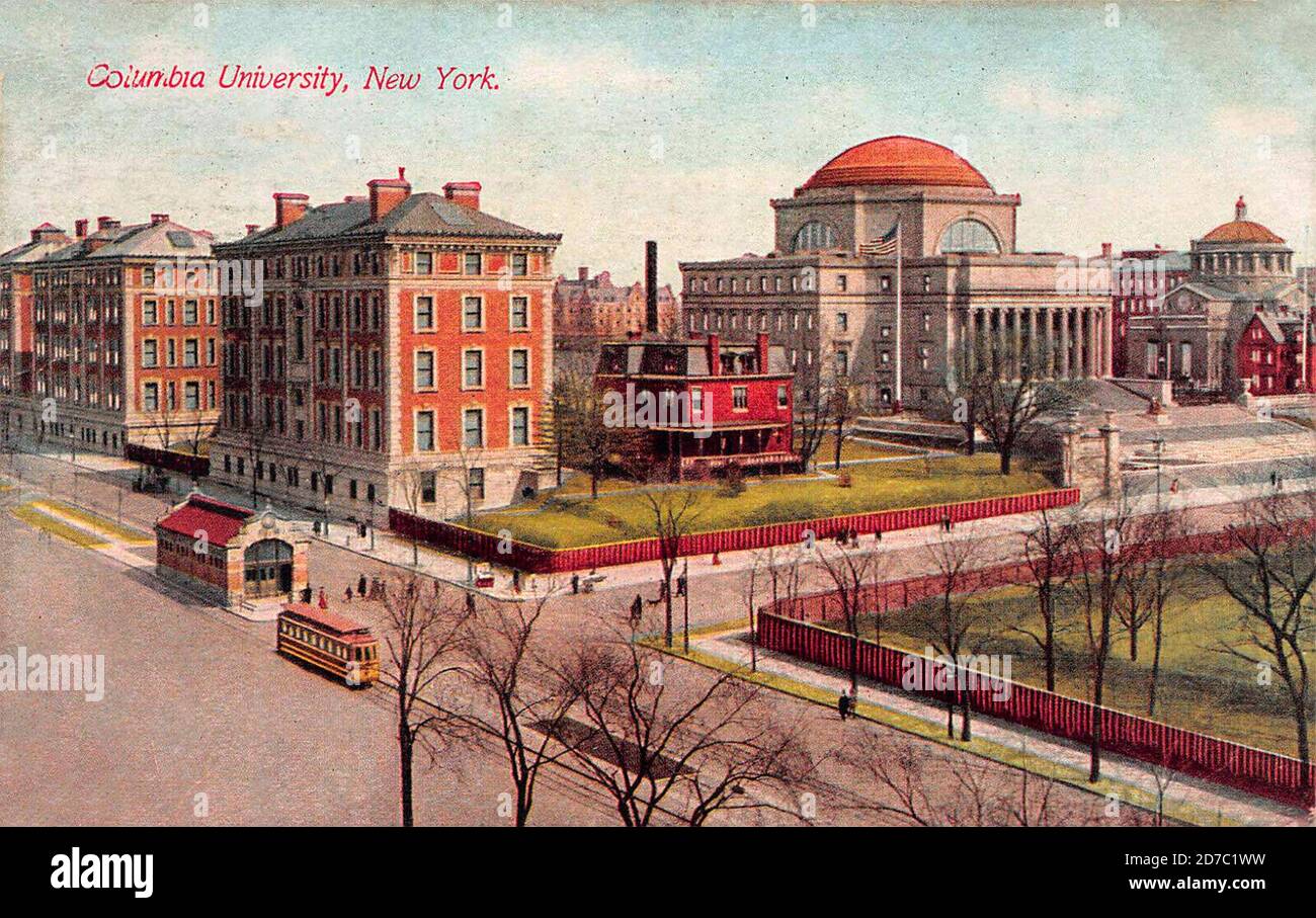 Postal de la Universidad de Columbia, Nueva York, alrededor de 1920 Foto de stock