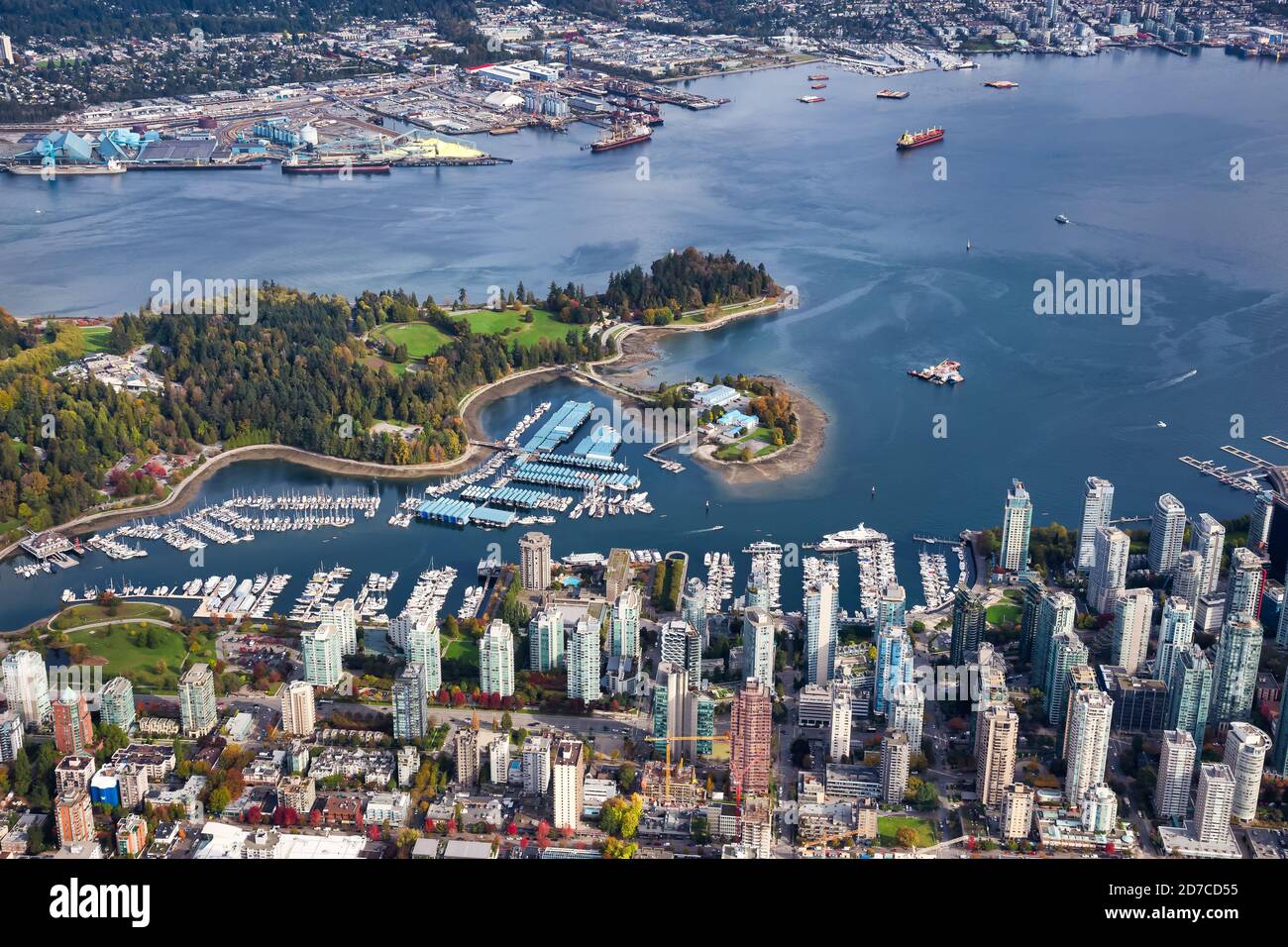 Vista aérea de la ciudad de Vancouver Foto de stock