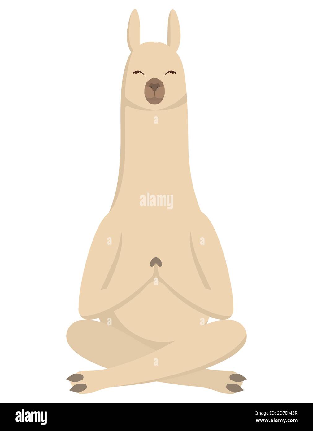 Llama haciendo yoga. Lindo animal en estilo de dibujos animados. Ilustración del Vector