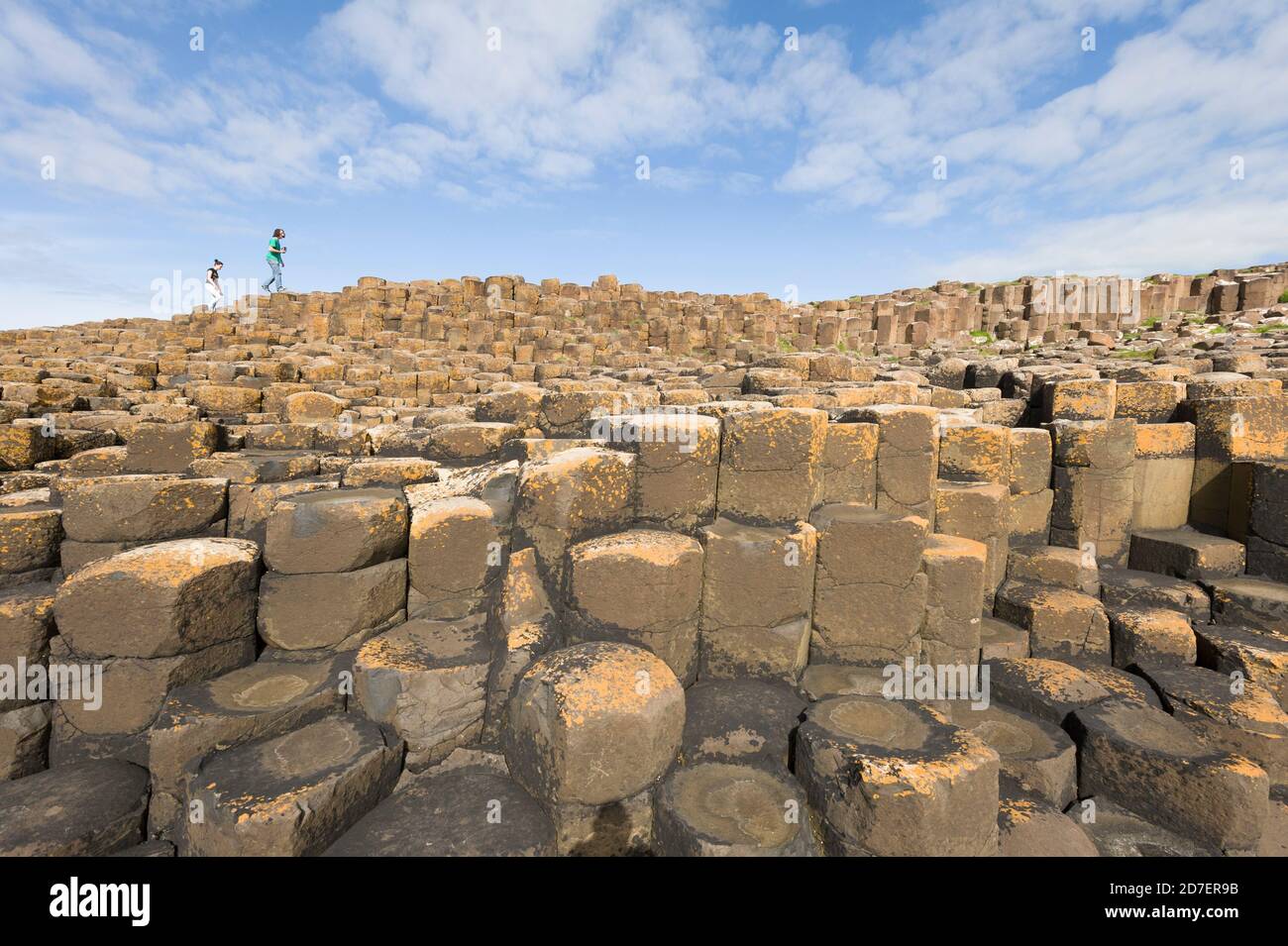 Giants Causeway, un lugar declarado Patrimonio de la Humanidad por la UNESCO en el condado de Antrim. Foto de stock